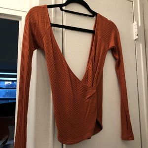 Reformation Minnie Knit Top Brown Size S